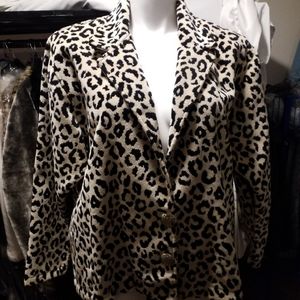 Leopard print corduroy jacket